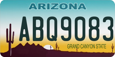 AZ license plate ABQ9083
