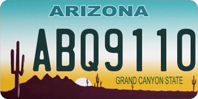 AZ license plate ABQ9110