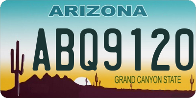 AZ license plate ABQ9120
