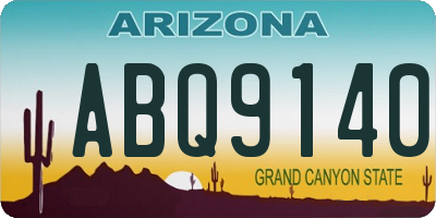 AZ license plate ABQ9140