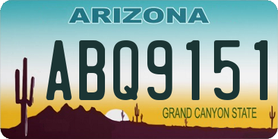 AZ license plate ABQ9151