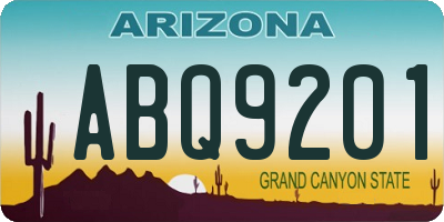 AZ license plate ABQ9201