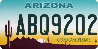 AZ license plate ABQ9202