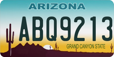 AZ license plate ABQ9213