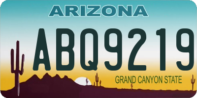 AZ license plate ABQ9219