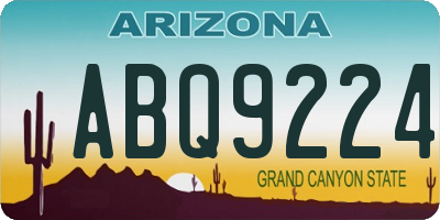 AZ license plate ABQ9224