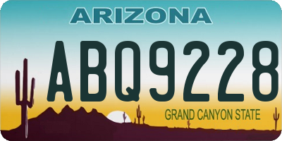 AZ license plate ABQ9228