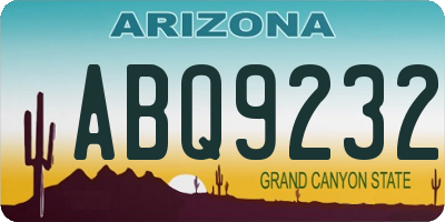 AZ license plate ABQ9232