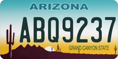 AZ license plate ABQ9237