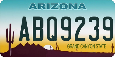 AZ license plate ABQ9239