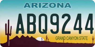 AZ license plate ABQ9244