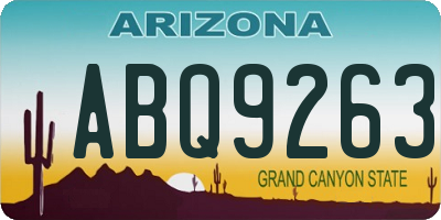 AZ license plate ABQ9263