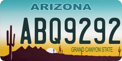 AZ license plate ABQ9292