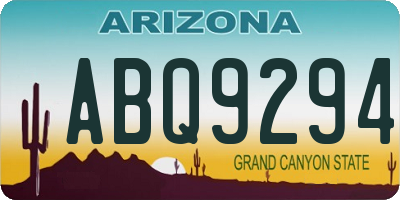 AZ license plate ABQ9294