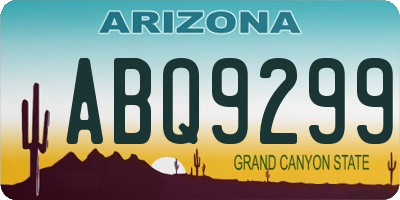 AZ license plate ABQ9299