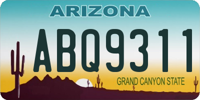 AZ license plate ABQ9311
