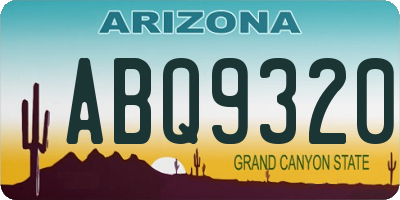 AZ license plate ABQ9320