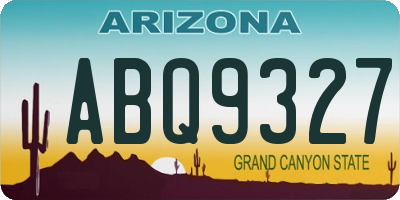 AZ license plate ABQ9327