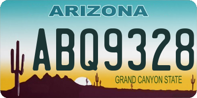 AZ license plate ABQ9328