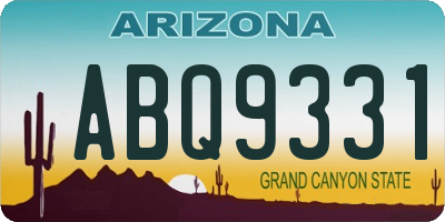 AZ license plate ABQ9331