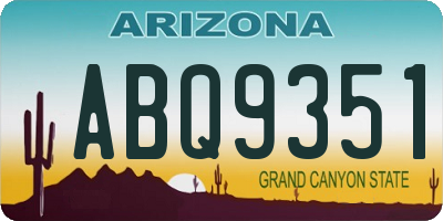 AZ license plate ABQ9351