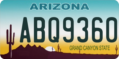 AZ license plate ABQ9360