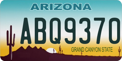 AZ license plate ABQ9370