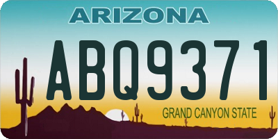 AZ license plate ABQ9371