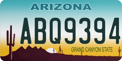 AZ license plate ABQ9394