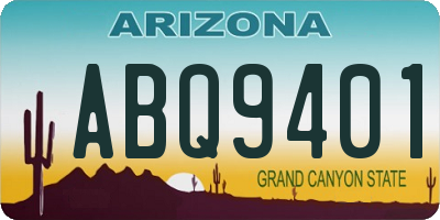 AZ license plate ABQ9401