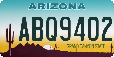 AZ license plate ABQ9402