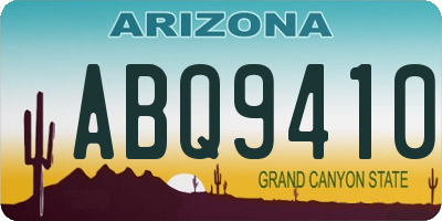 AZ license plate ABQ9410