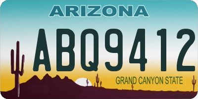 AZ license plate ABQ9412