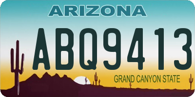 AZ license plate ABQ9413