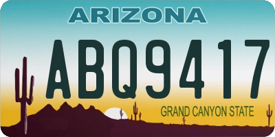 AZ license plate ABQ9417