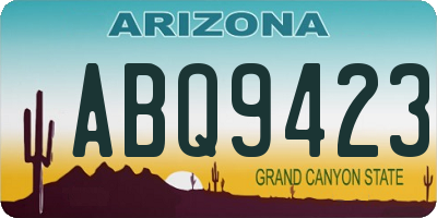 AZ license plate ABQ9423