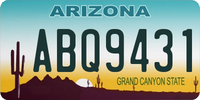 AZ license plate ABQ9431