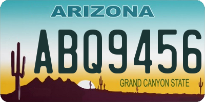 AZ license plate ABQ9456