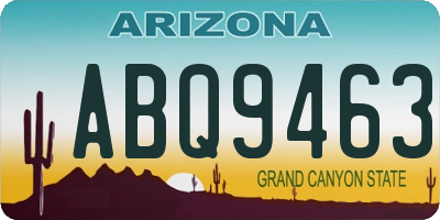 AZ license plate ABQ9463