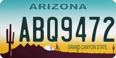 AZ license plate ABQ9472