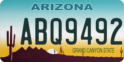 AZ license plate ABQ9492