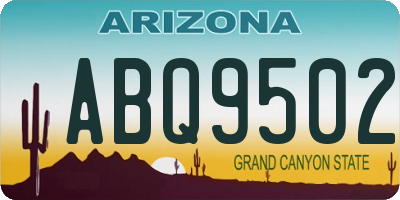 AZ license plate ABQ9502