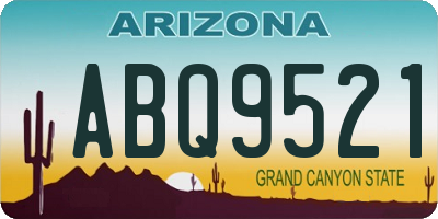 AZ license plate ABQ9521