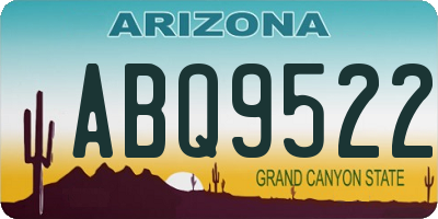 AZ license plate ABQ9522