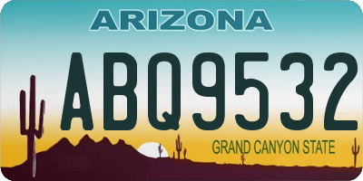 AZ license plate ABQ9532