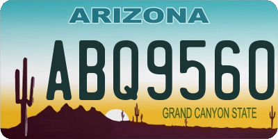 AZ license plate ABQ9560