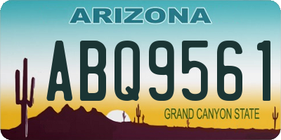 AZ license plate ABQ9561