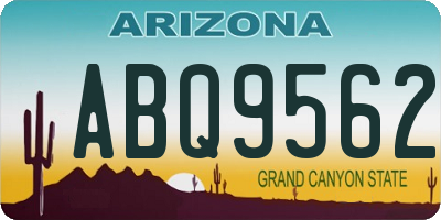 AZ license plate ABQ9562