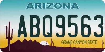 AZ license plate ABQ9563