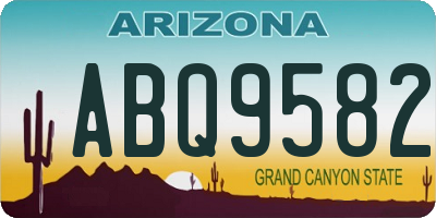 AZ license plate ABQ9582